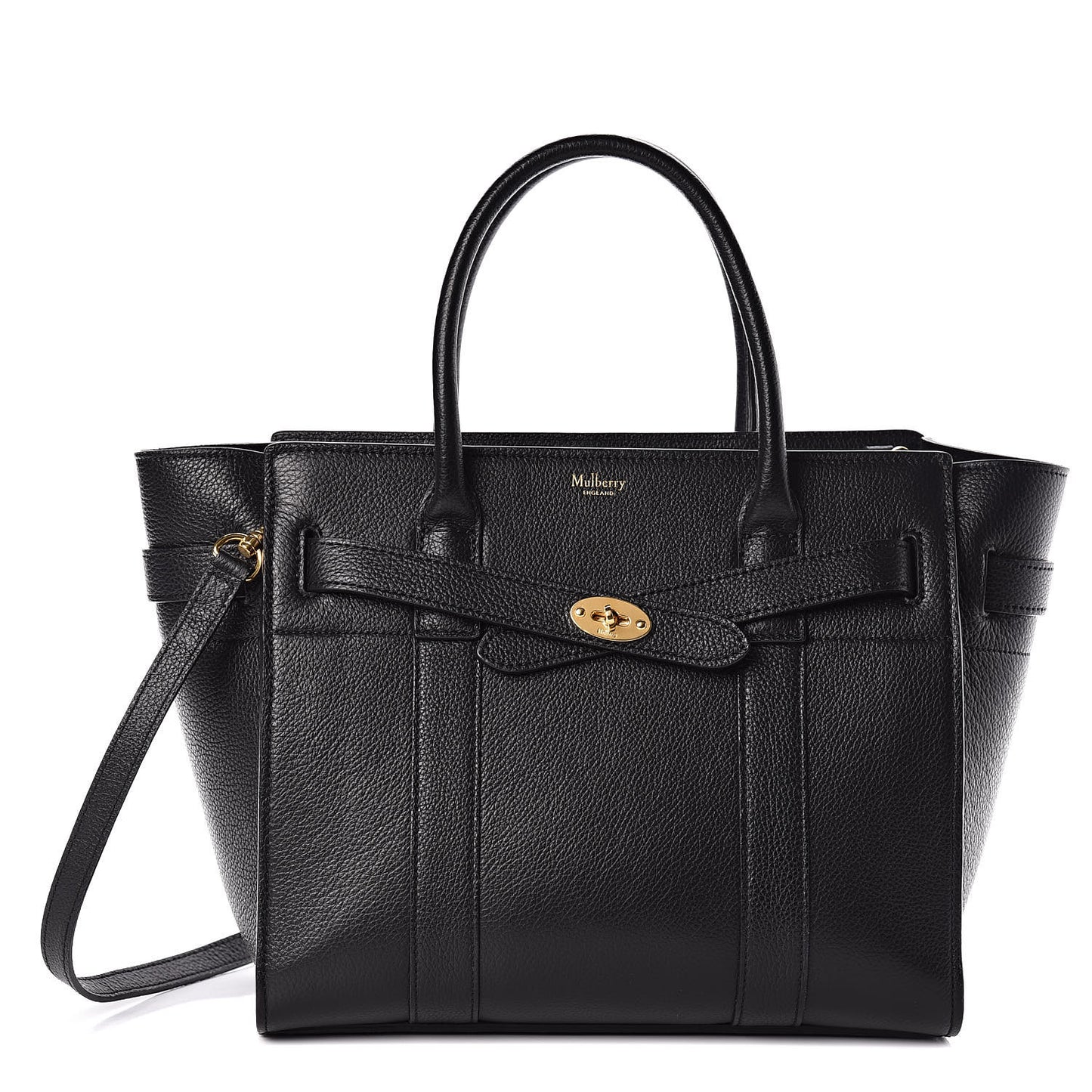 Classic Grain Small Bayswater Zip Tote Black