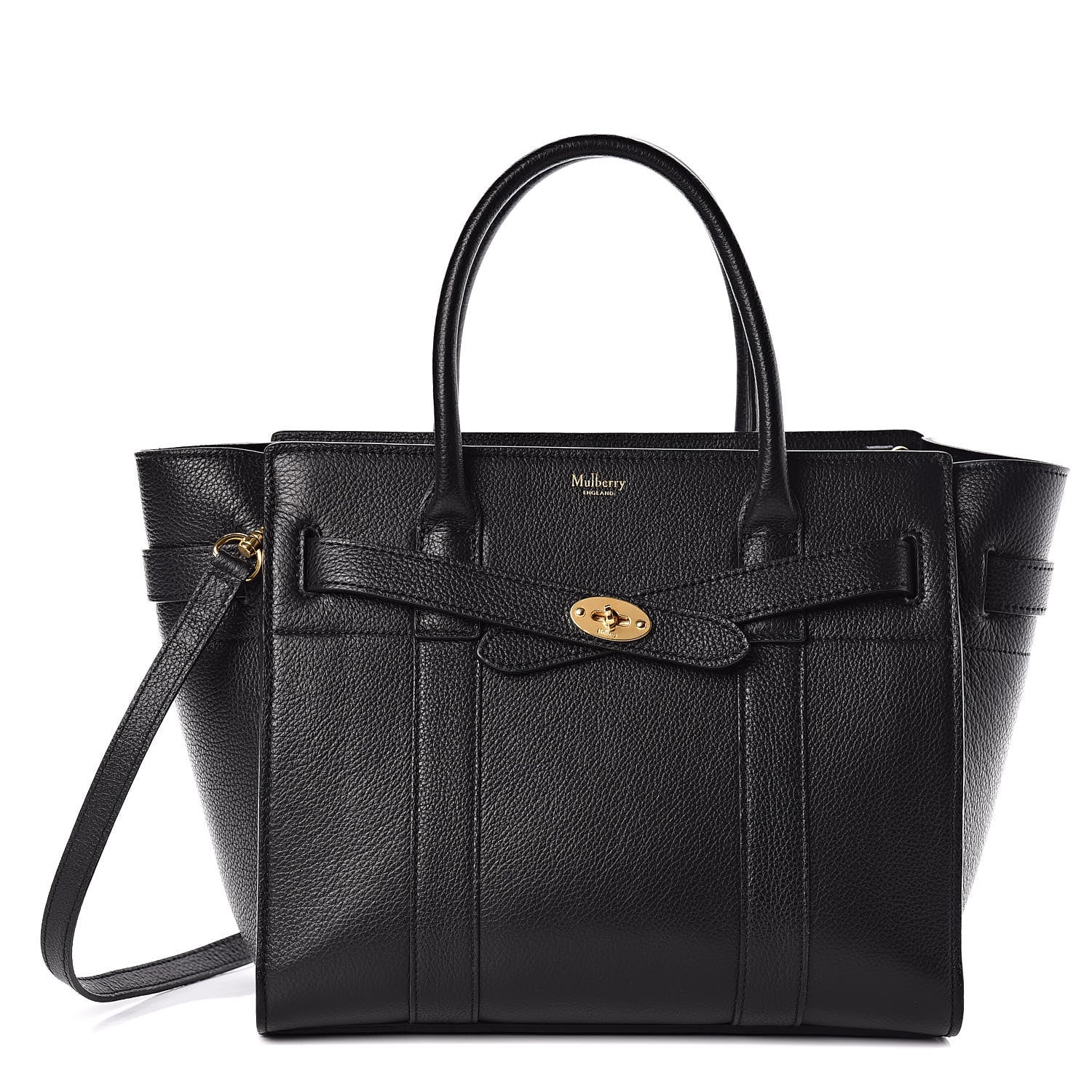 Mulberry Classic Grain Small Bayswater Zip Tote Black 1 of 13