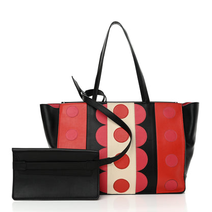 Valentino Garavani Calfskin Carmen Medium Tote Black Deep Rose 3 of 22