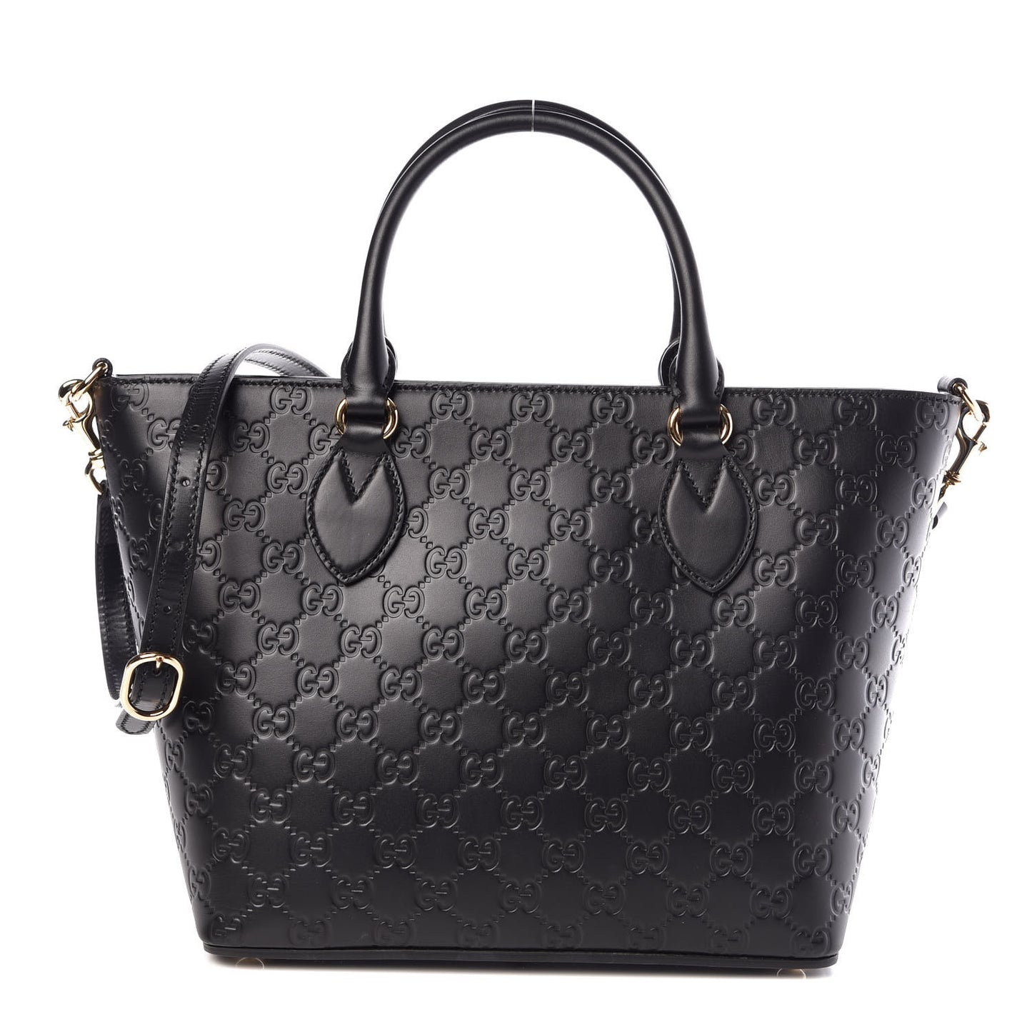 Guccissima Small Zippered Bucket Tote Black