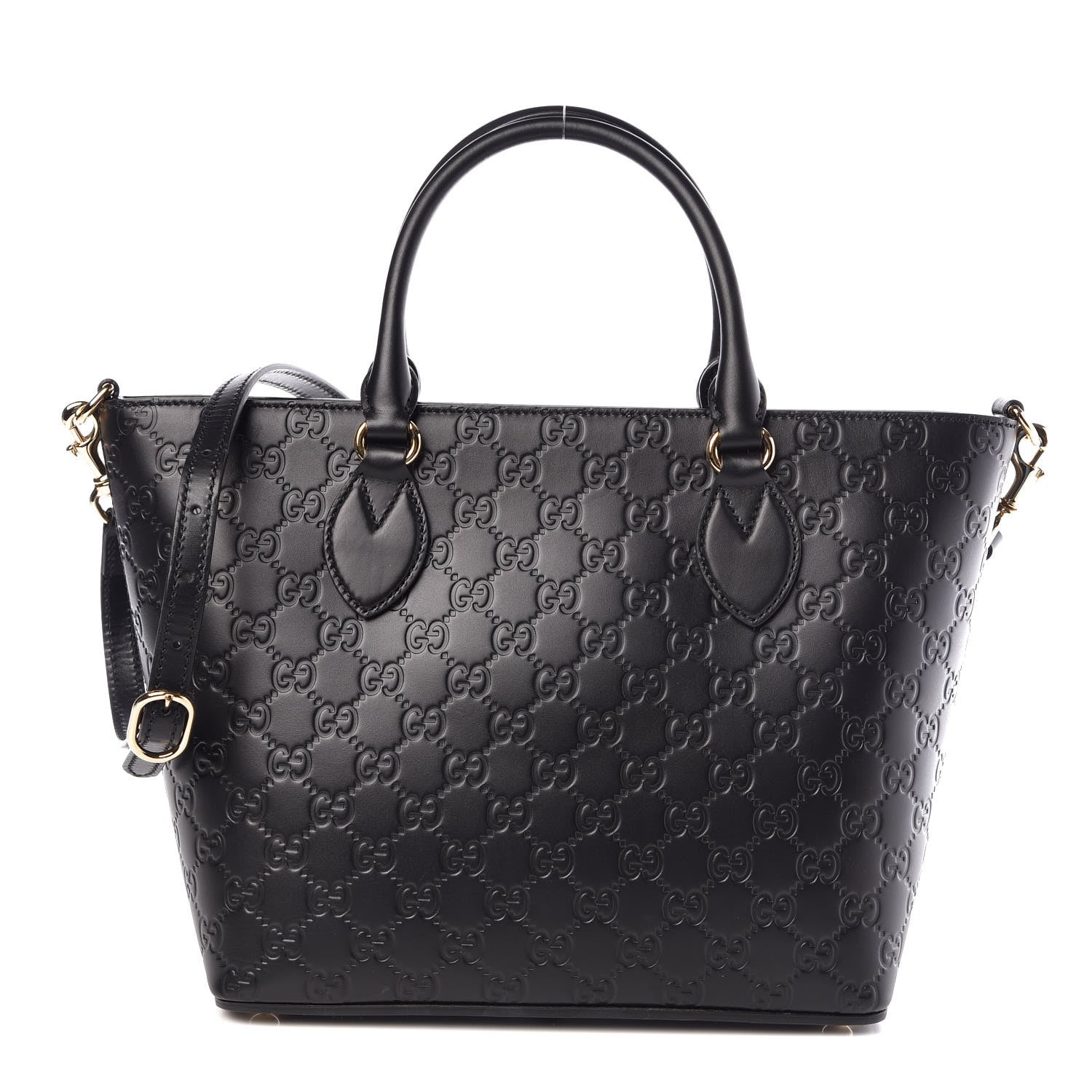 Gucci Guccissima Small Zippered Bucket Tote Black 1 of 8