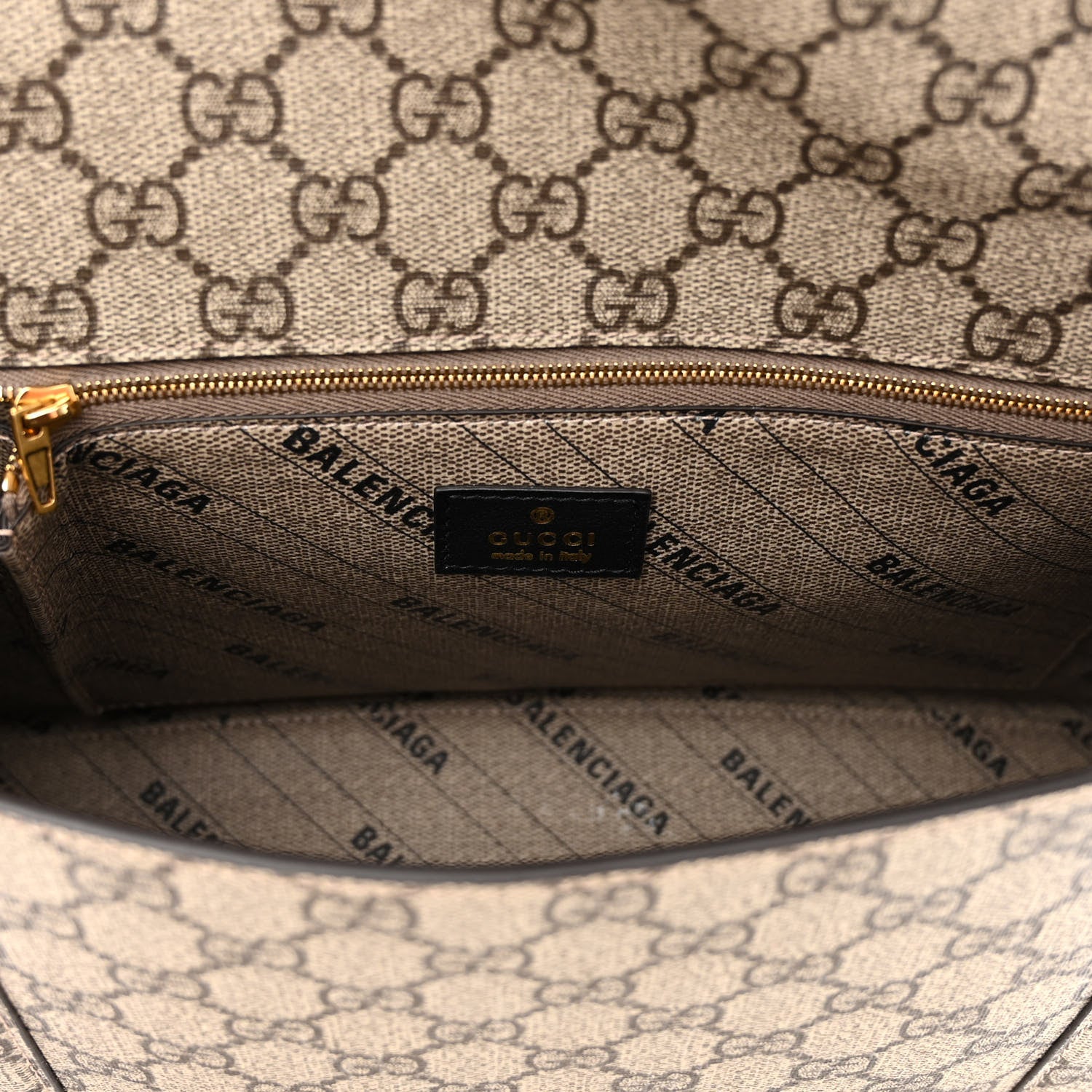Balenciaga X GUCCI GG Supreme Monogram Medium Hourglass Top Handle Bag Beige Ebony 6 of 9