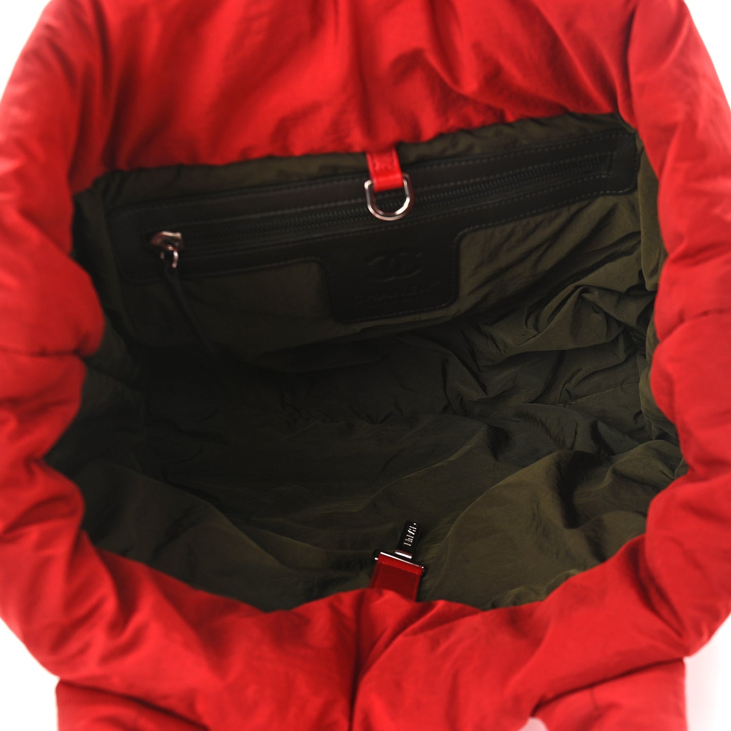 Nylon Quilted Small Coco Cocoon Tote Red