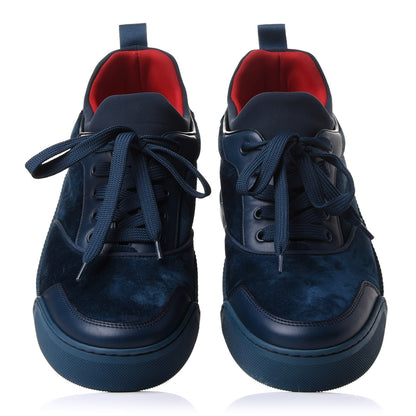 Christian Louboutin Calfskin Neoprene Veau Velours Mens Aurelien Flat Sneakers 40 Quartz 5 of 11
