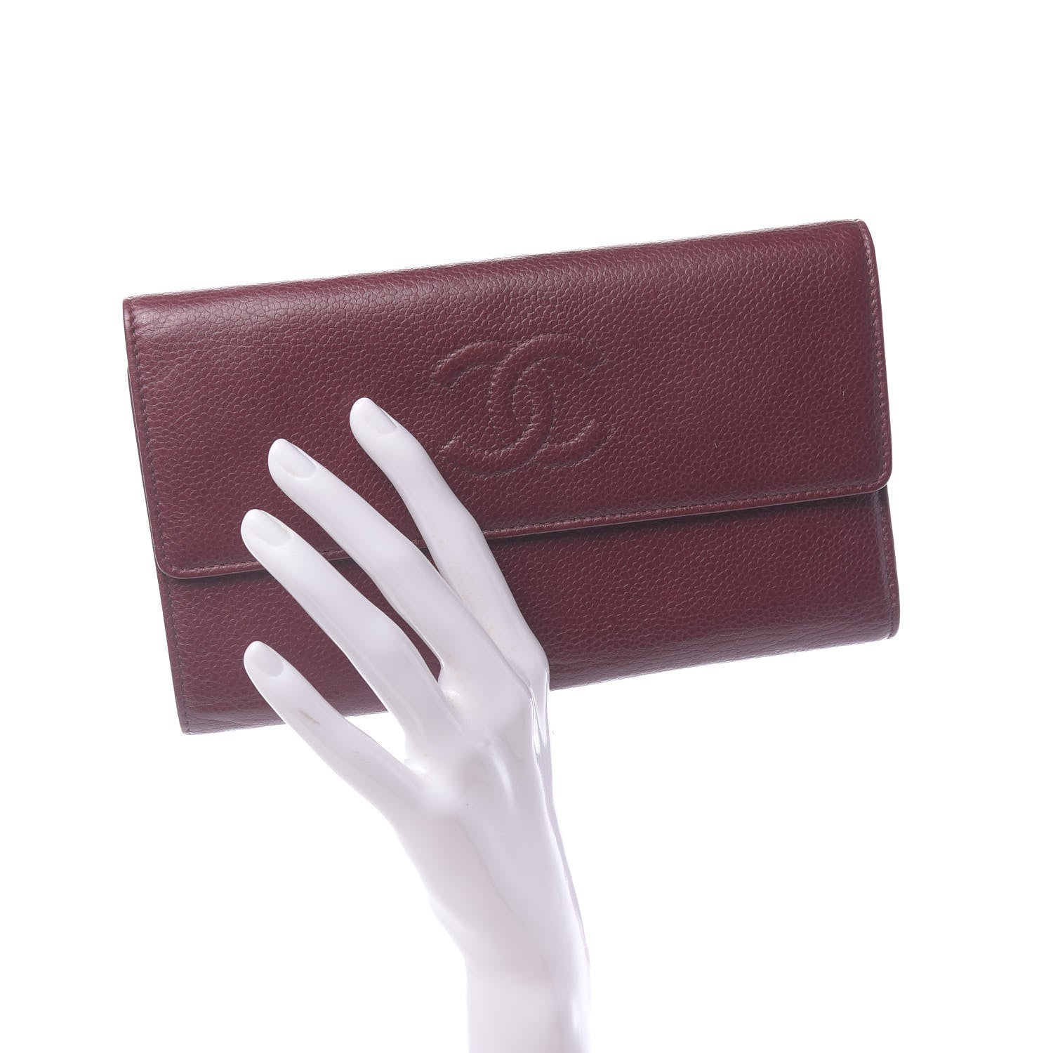 Chanel Caviar Timeless CC Large Flap Wallet Burgundy 2 of 10