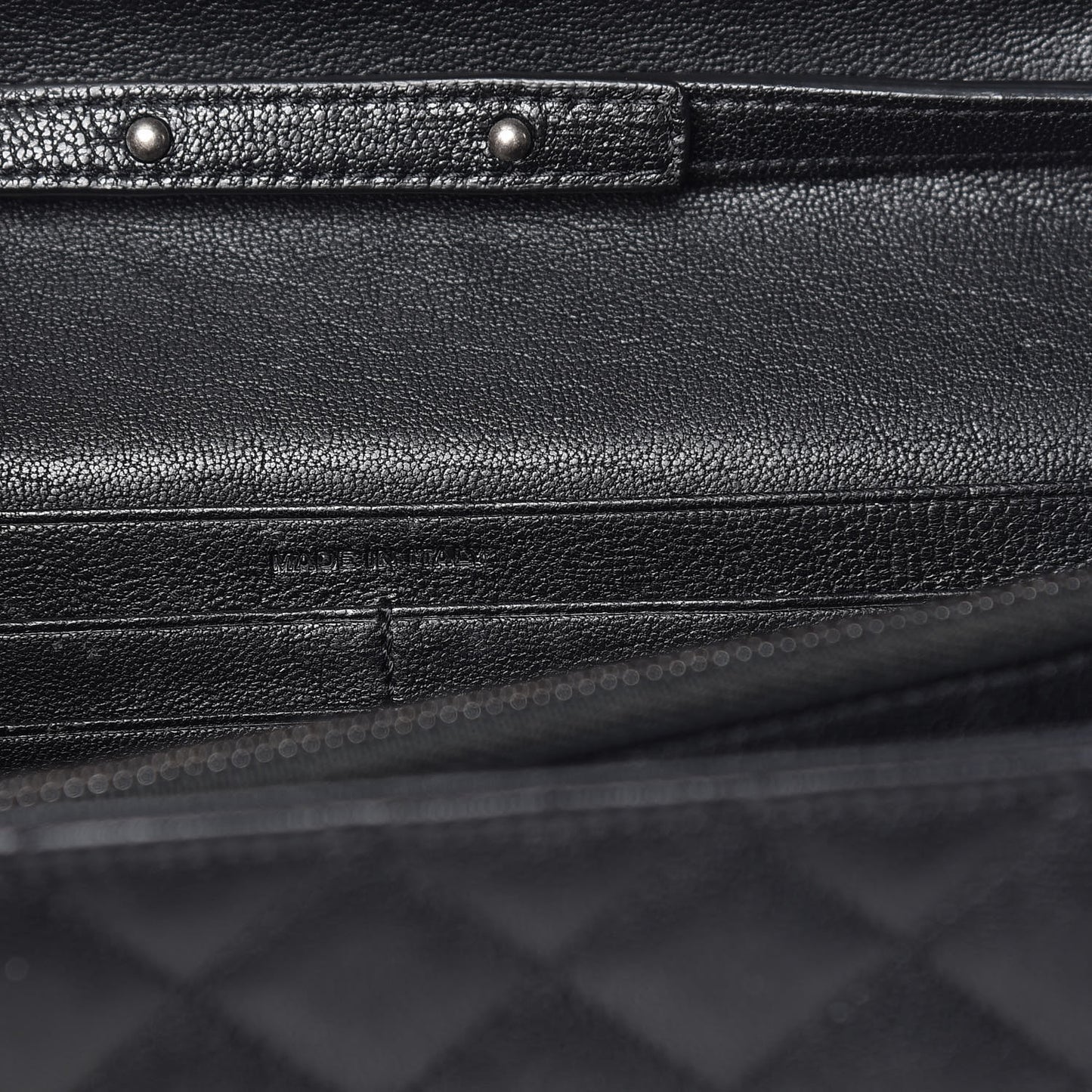 Sheepskin Tri-Quilt Monogram Envelope Chain Wallet Black