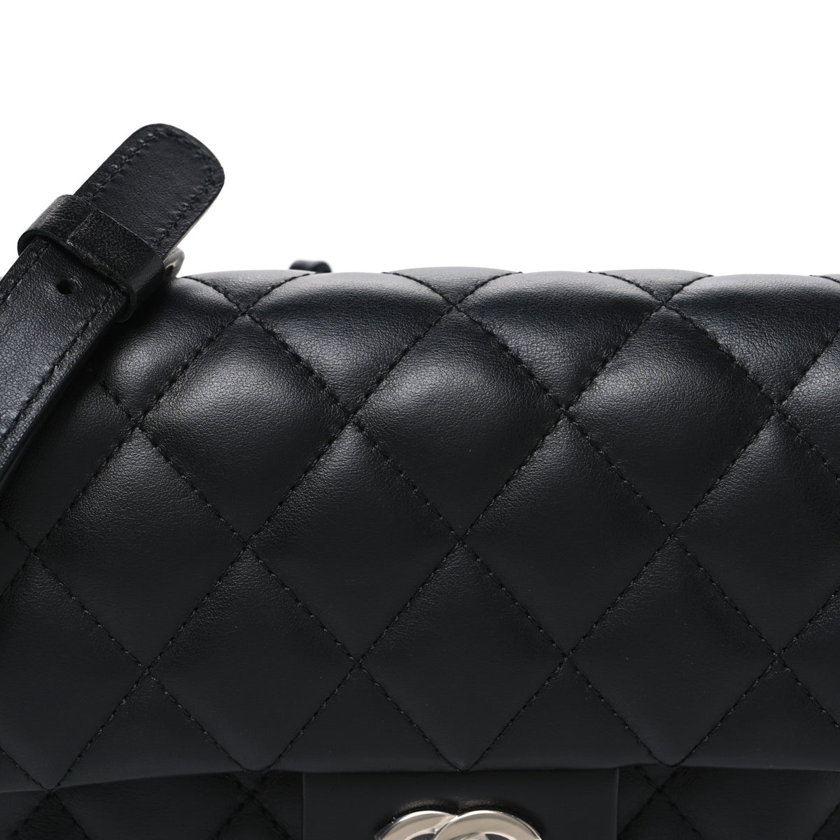 Chanel Calfskin Quilted CC Uniform Flap Belt Bag Black 9 of 12