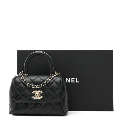 Chanel Caviar Quilted Coco Handle Clutch With Chain Black 11 of 11