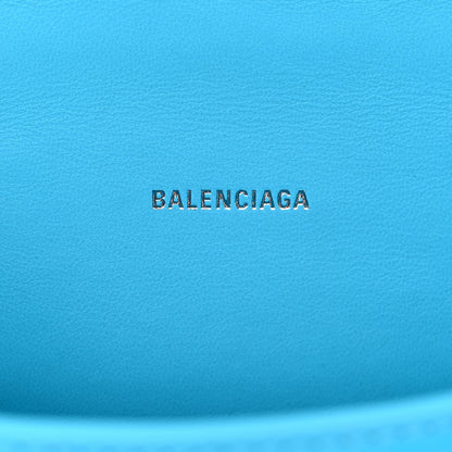 Balenciaga Shiny Calfskin Crocodile Embossed Hourglass Top Handle Bag XS Cyan 6 of 13