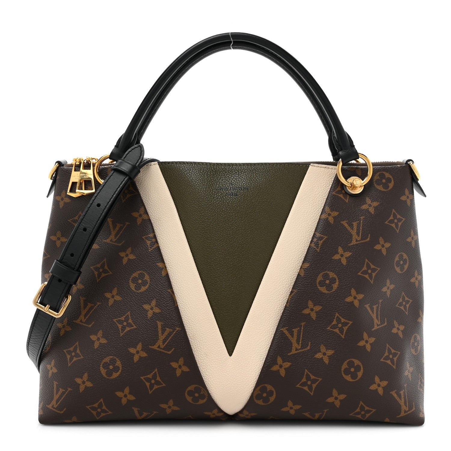 Louis Vuitton Monogram V Tote MM Khaki Cream 1 of 9