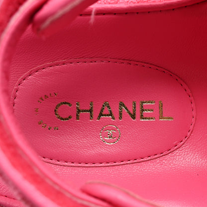 Chanel Knit Fabric Velcro Dad Sandals 39 Pink 6 of 11