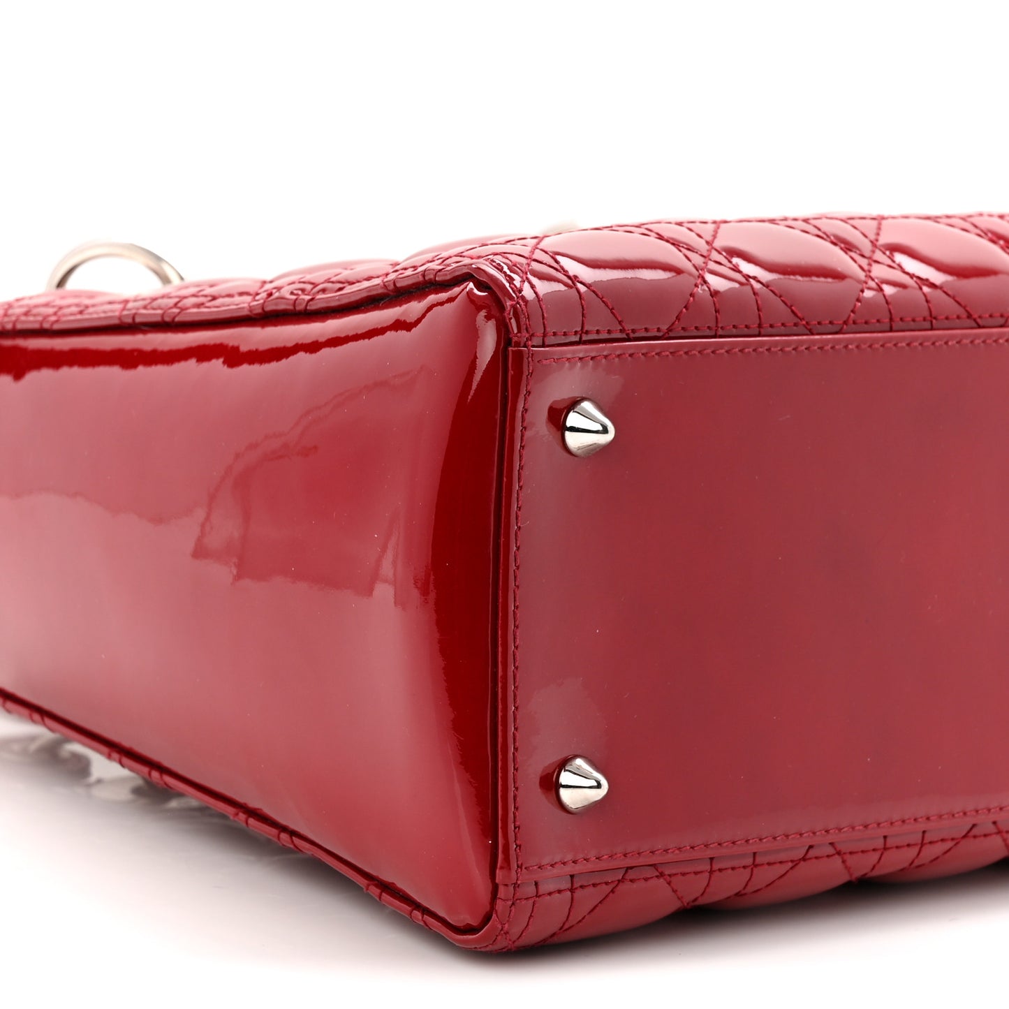 Patent Cannage Medium Lady Dior Red