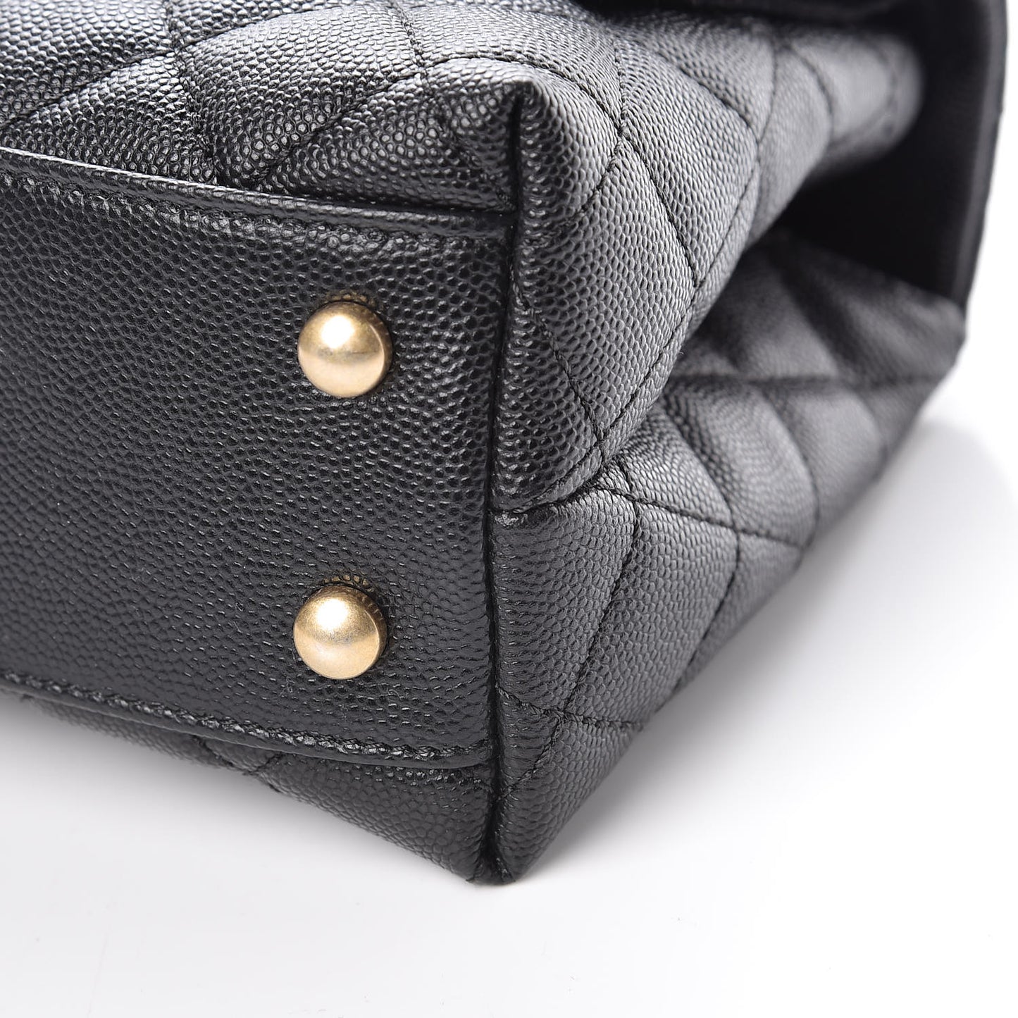 Caviar Quilted Mini Coco Handle Flap Black
