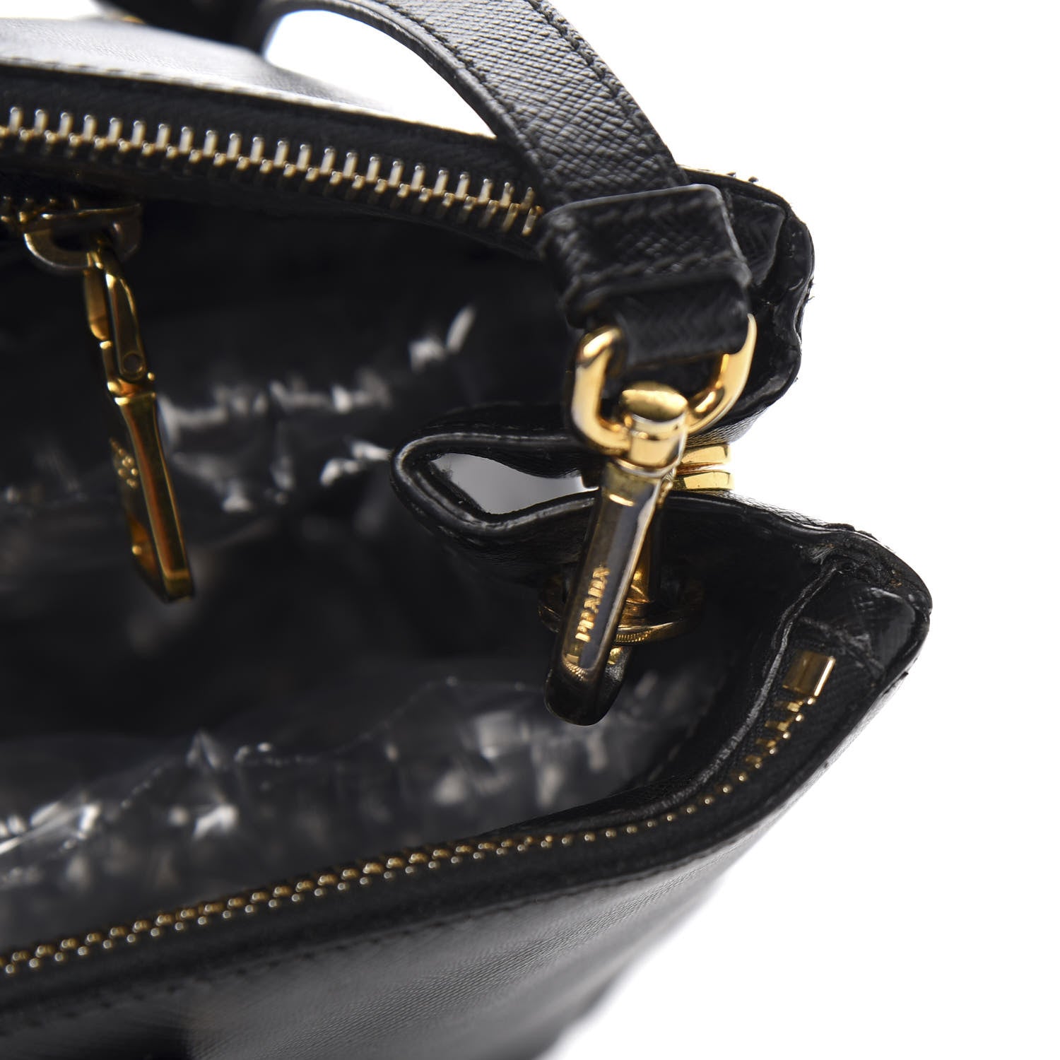 Prada Saffiano Medium Galleria Double Zip Tote Black 10 of 12