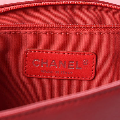 Chanel Lambskin Quilted Large Boy Flap Black Red 6 of 15