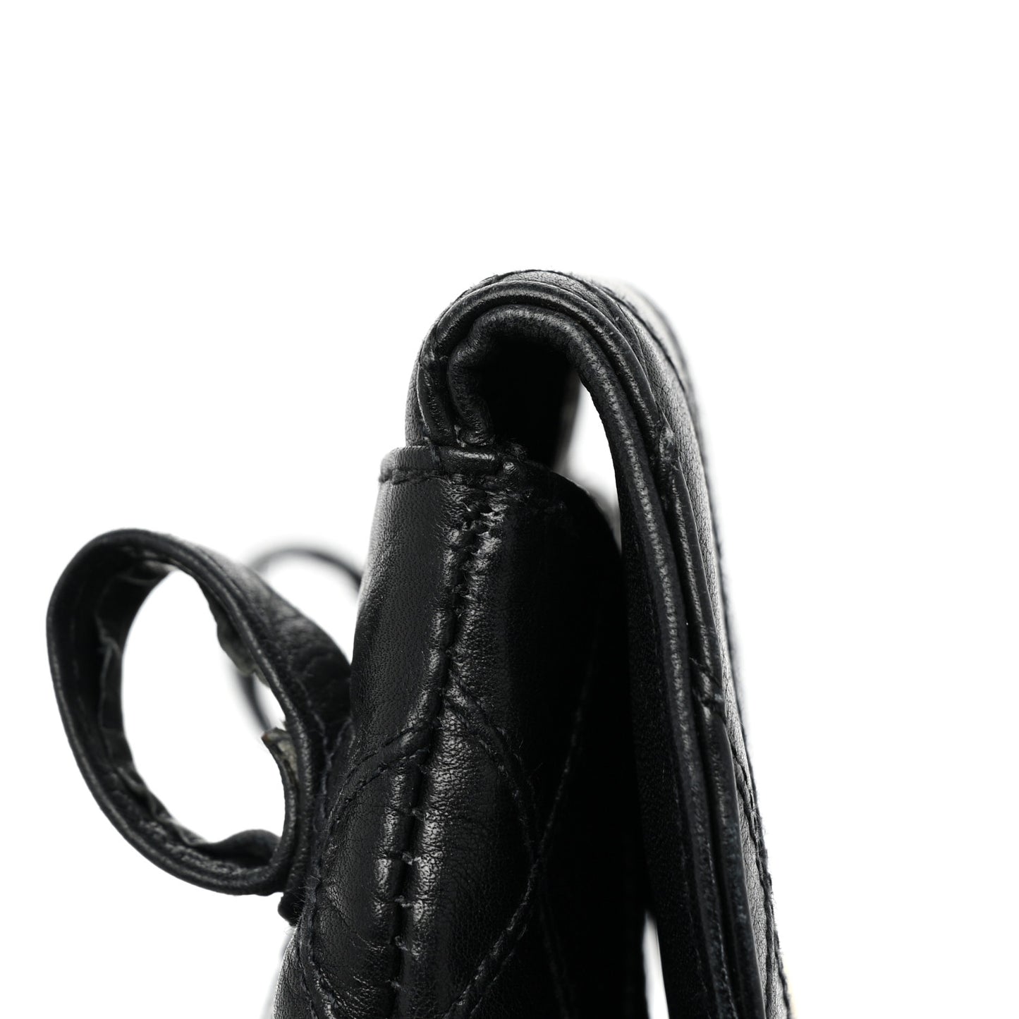Lambskin Diamond Stitched Flap Waist Belt Bag 70 28 Black