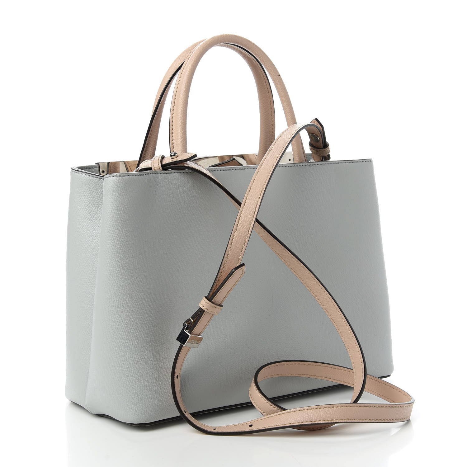 Fendi Vitello Cruise Monster Studded Petite 2Jours Tote Grigio Perla Amido Multicolor 3 of 10