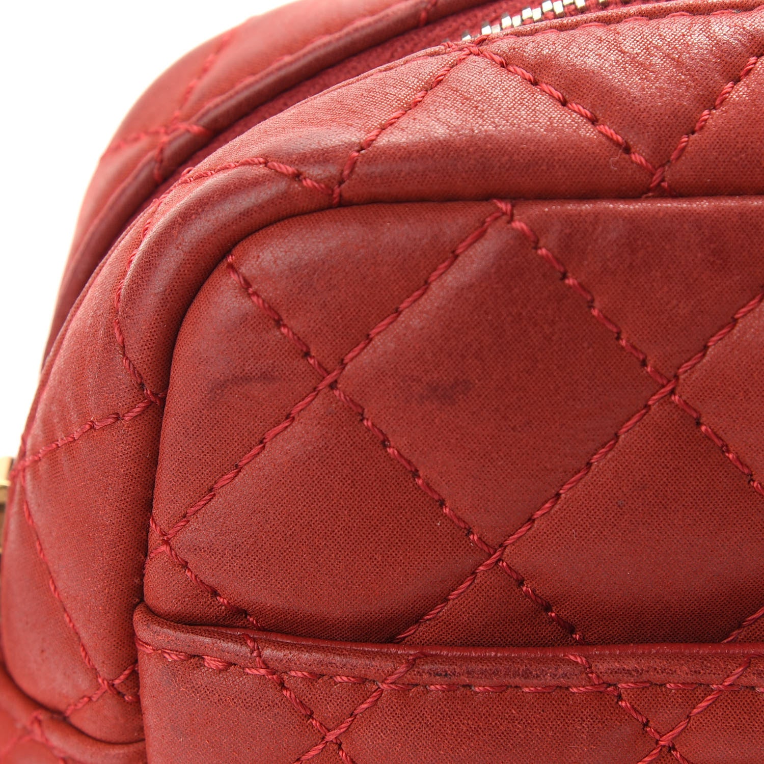 Chanel Iridescent Calfskin Quilted Reissue Camera Case Red 10 of 11