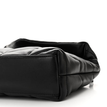 Saint Laurent Lambskin Quilted Toy Loulou Puffer Monogram Monochrome Chain Satchel Black 10 of 11