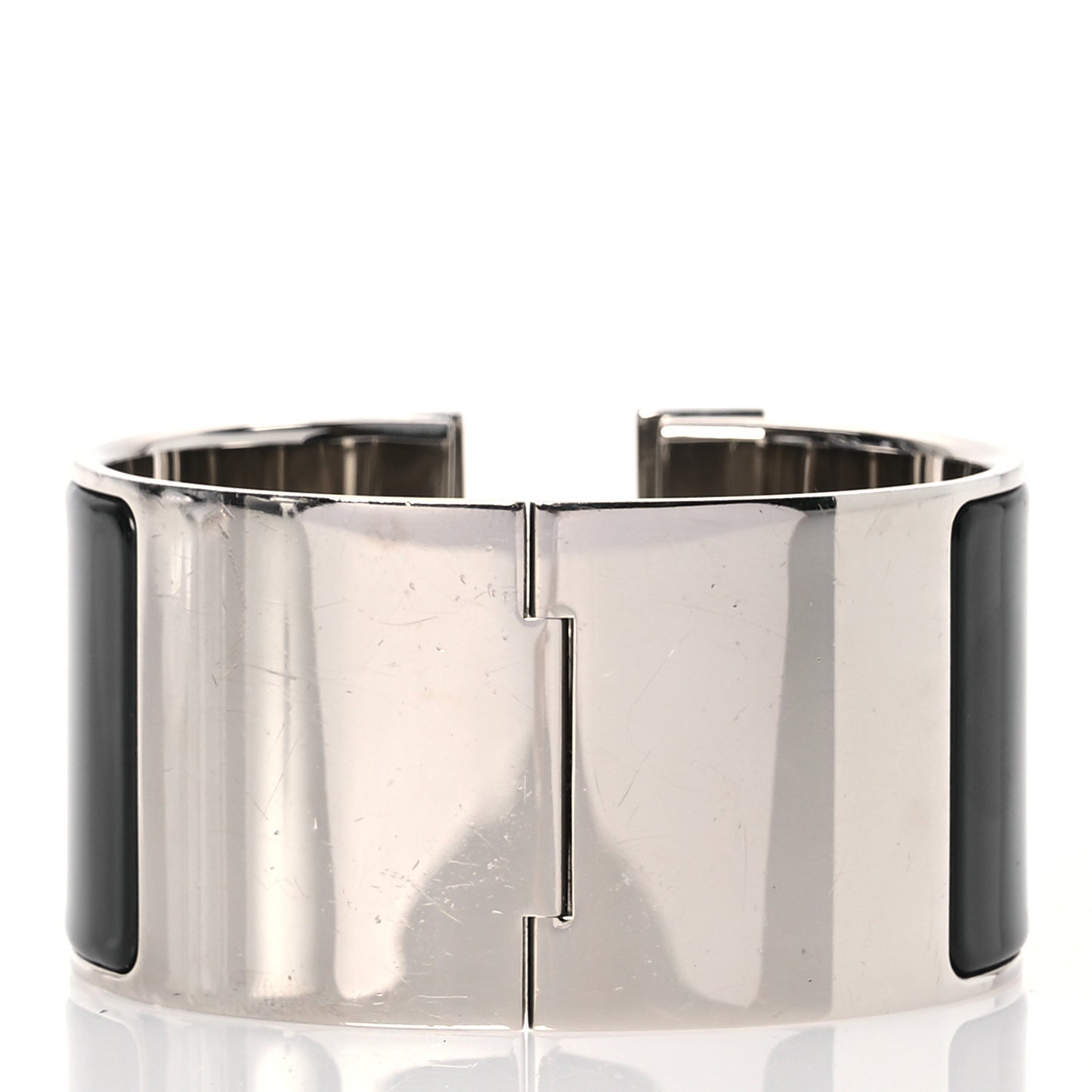 Enamel Extra Wide Clic Clac H Bracelet GM Black