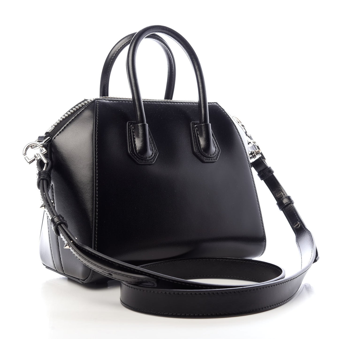 Shiny Lord Calfskin Mini Antigona Black