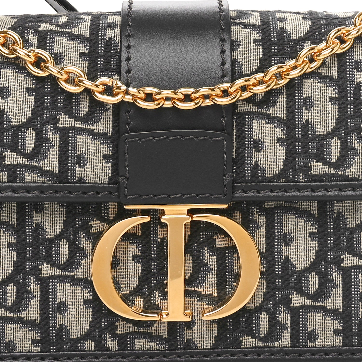 Christian Dior Oblique 30 Montaigne East West Chain Flap Bag Blue 7 of 9