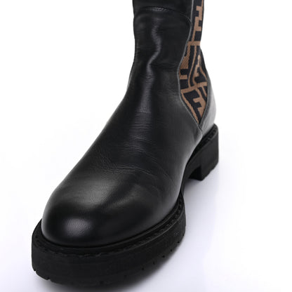 Fendi Nappa Microfiber Fabric FF Rockoko Tall Boots 39 Black Tobacco 9 of 13