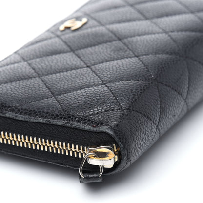 Chanel Caviar Quilted Large Gusset Zip Around Wallet Black 15 of 24