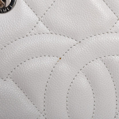 Chanel Soft Caviar Quilted CC Timeless Tote White 10 of 15