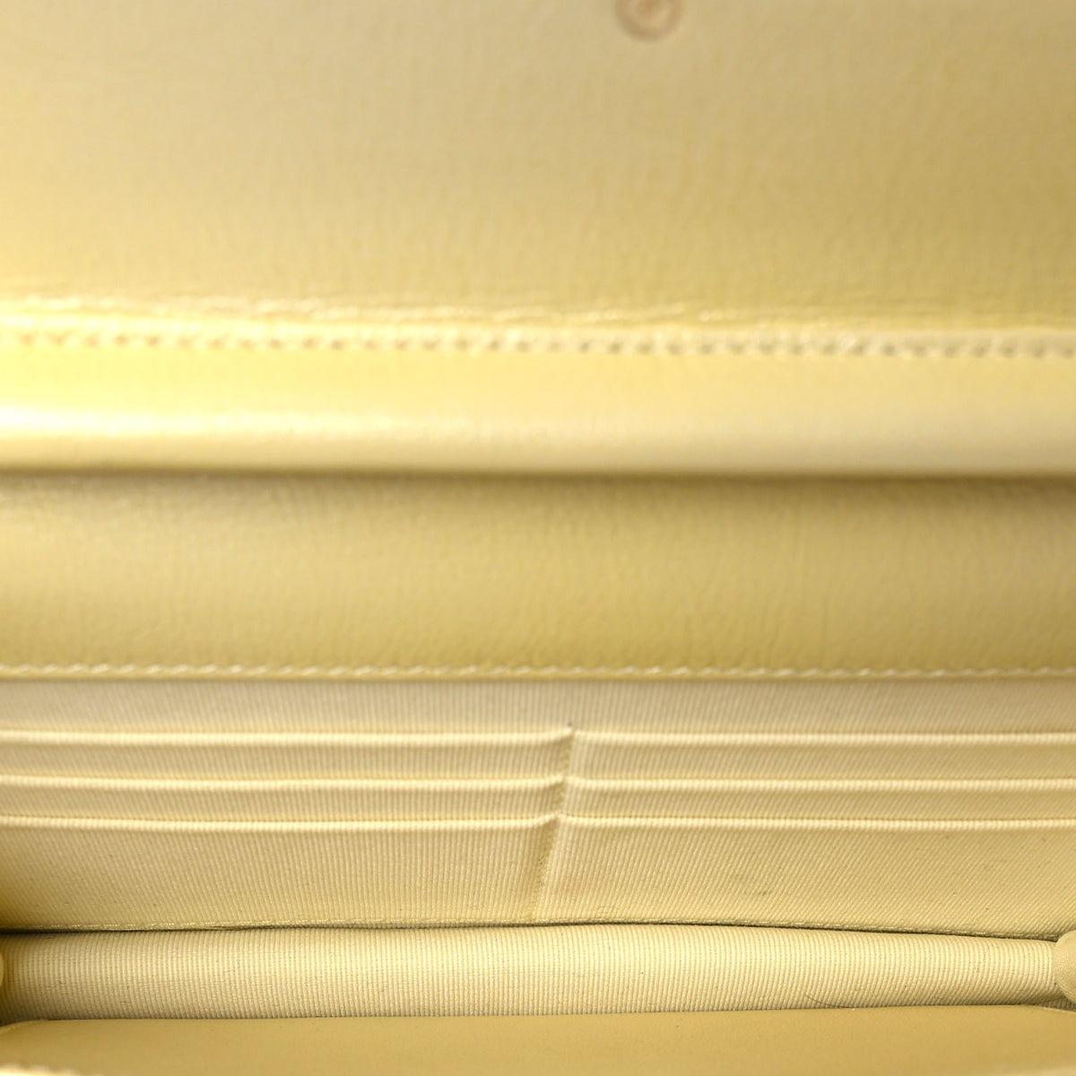 Chanel Iridescent Goatskin Quilted Wallet on Chain WOC Light Yellow 5 of 12