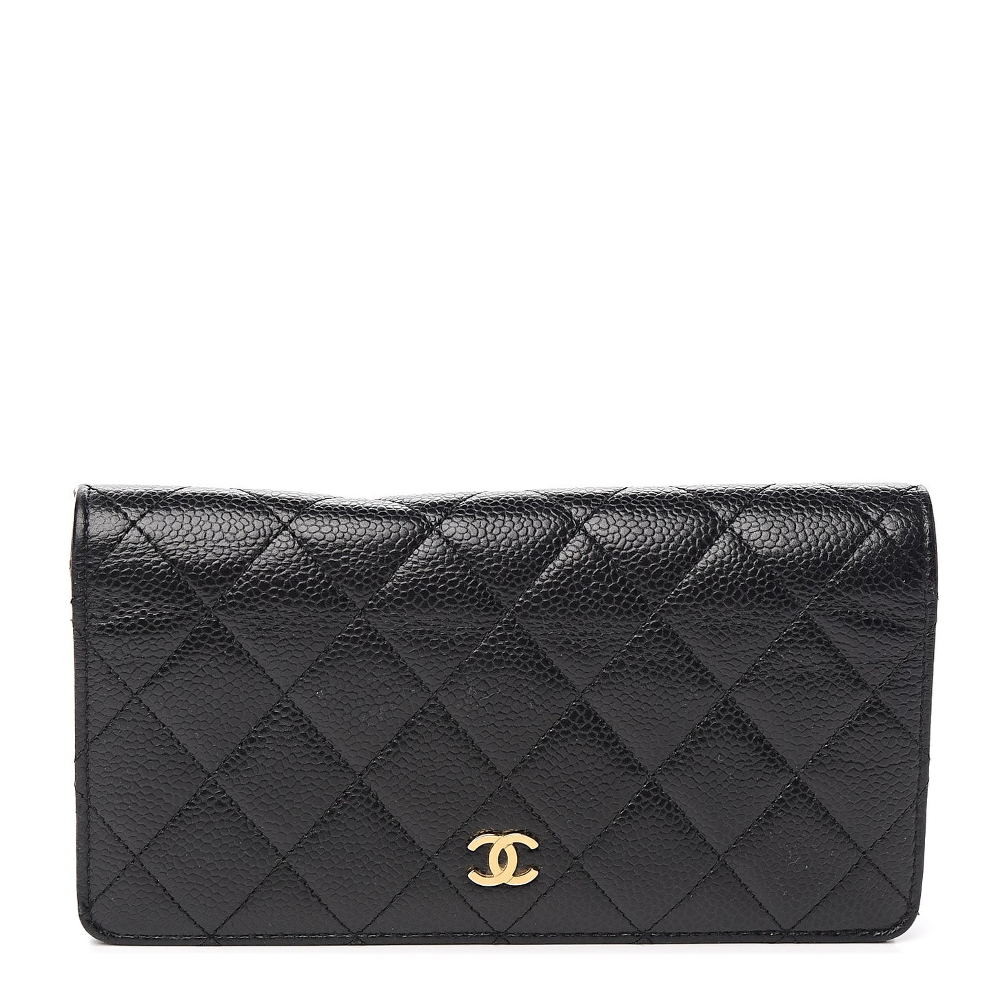 Caviar Quilted Yen Wallet Black