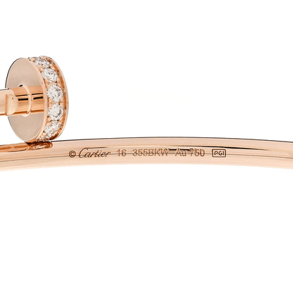Cartier 18K Pink Gold Diamond Small Juste Un Clou Bracelet 16 4 of 5
