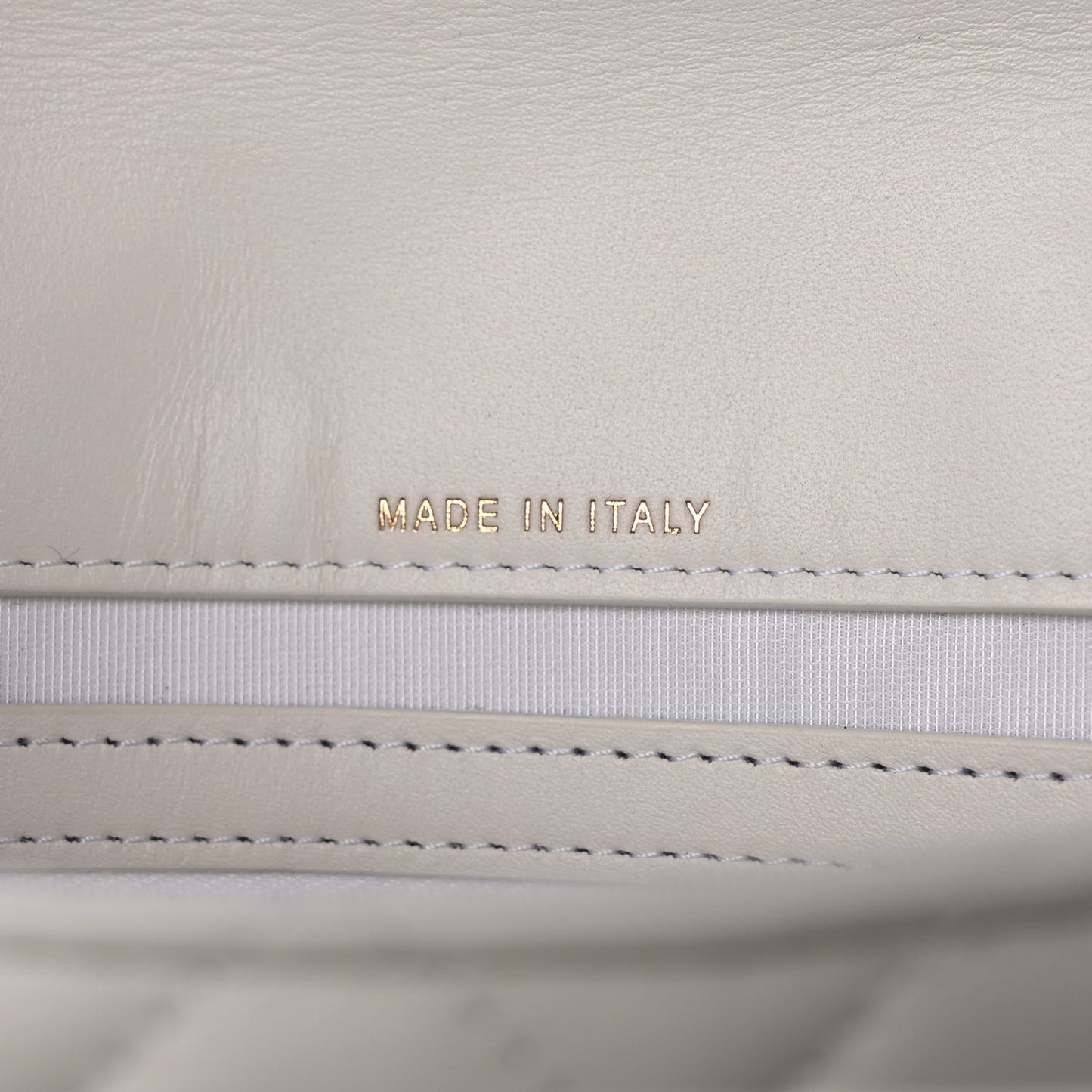 Calfskin Quilted Enchained Clutch White