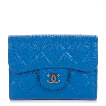 Chanel Caviar Quilted Card Holder Blue 1 of 8
