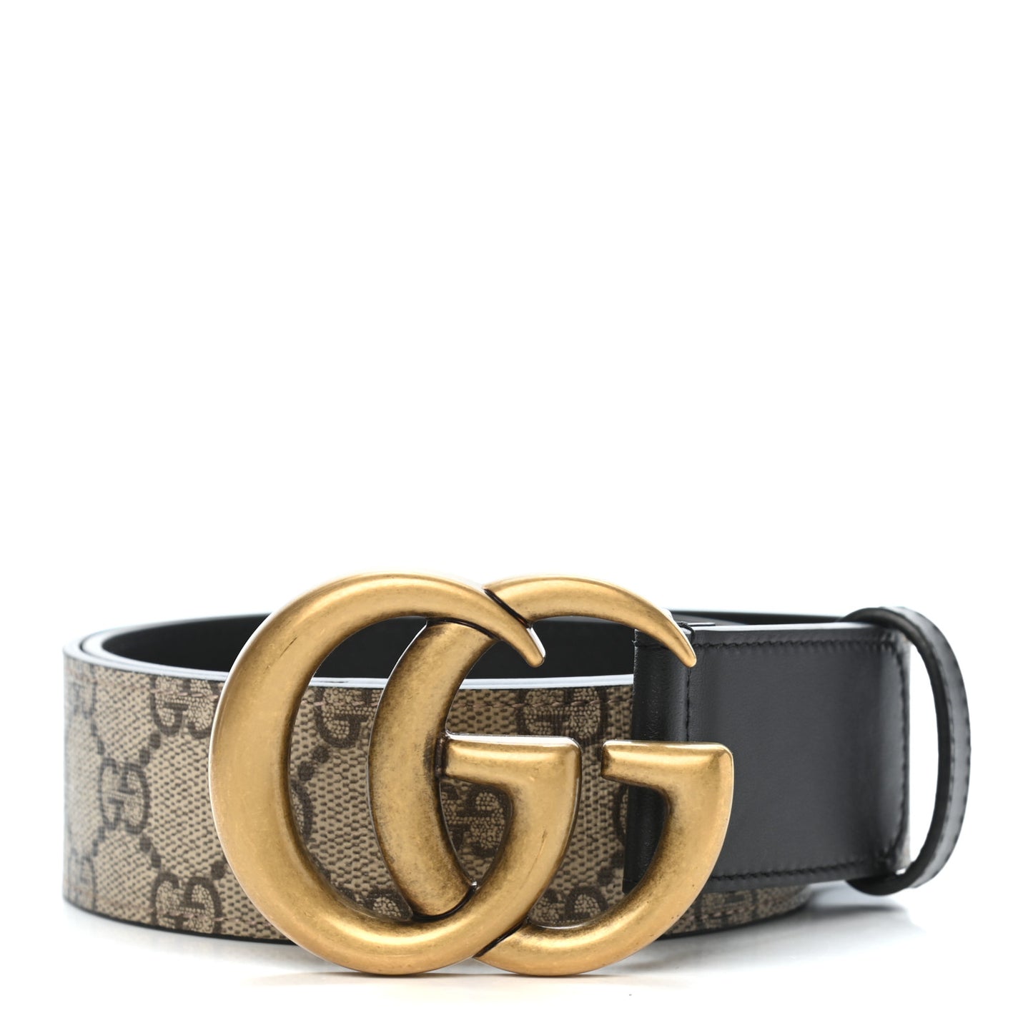 GG Supreme Monogram Matte Plutone Calfskin Double G 40mm Belt 85 34 Beige Ebony Black