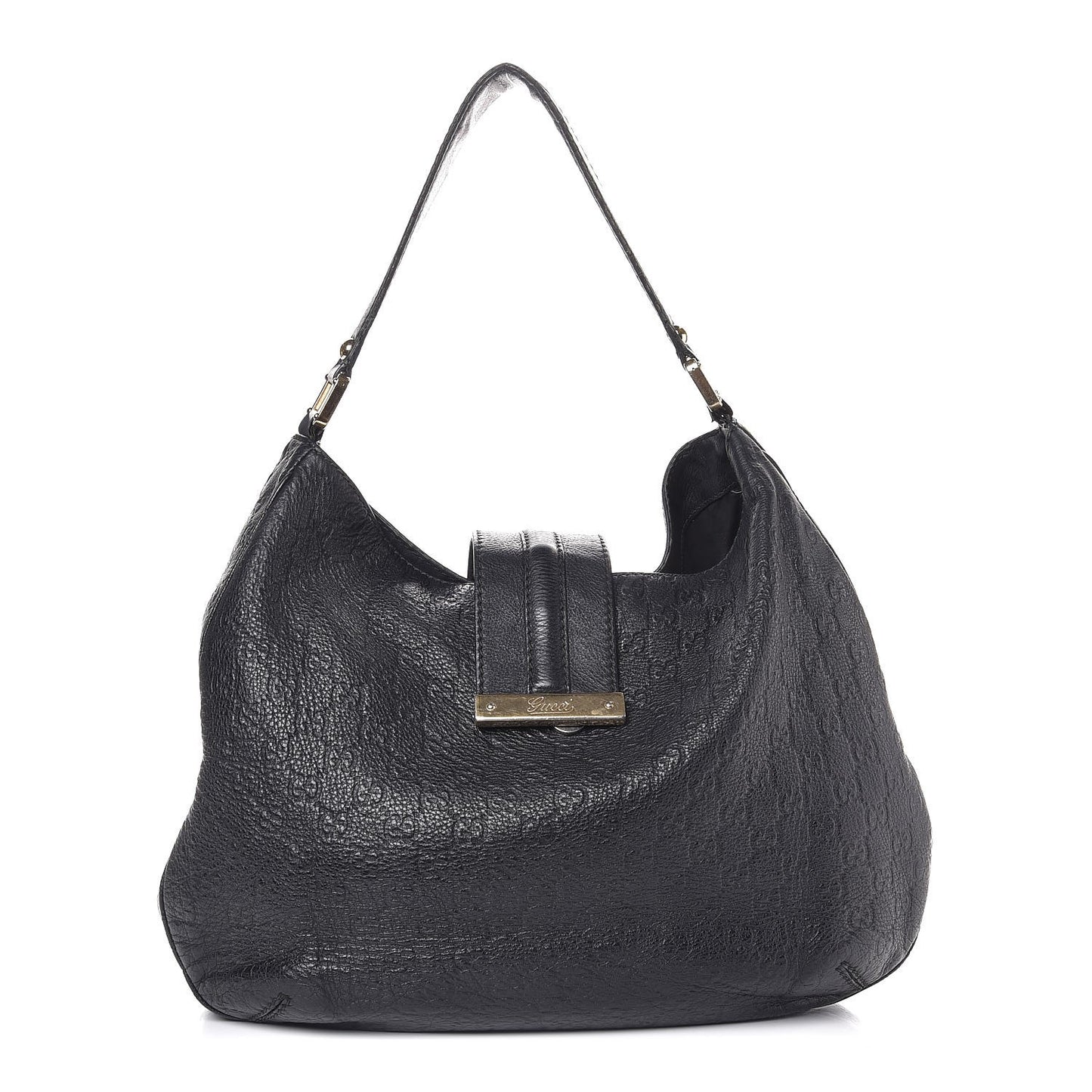Guccissima Large New Ladies Web Hobo Black