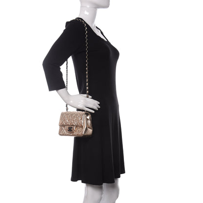 Chanel Metallic Lambskin Quilted Mini Square Flap Gold Black 2 of 11