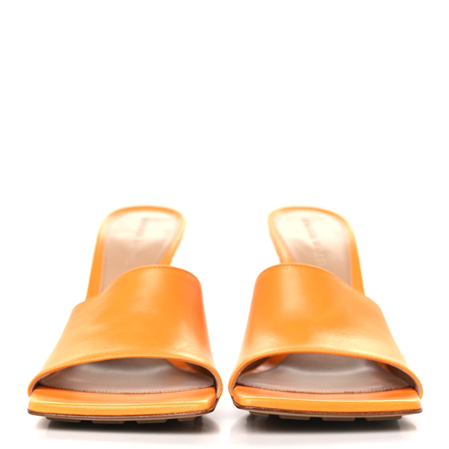 Bottega Veneta Lambskin Stretch 90mm Mule Sandals 39 Tangerine 2 of 8