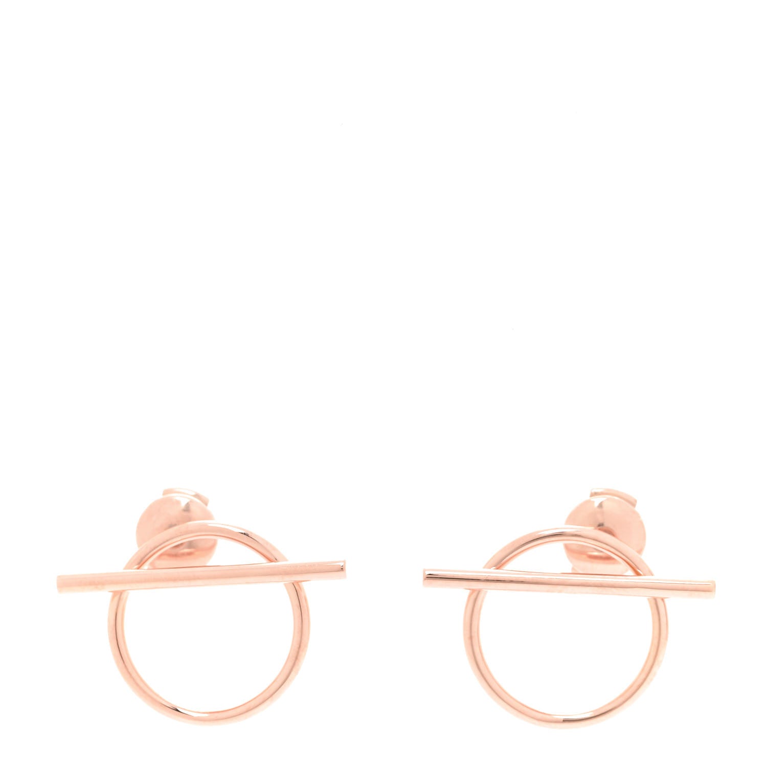 Hermes 18K Rose Gold MM Echappee Earrings 1 of 6