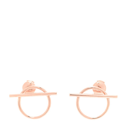 Hermes 18K Rose Gold MM Echappee Earrings 1 of 6