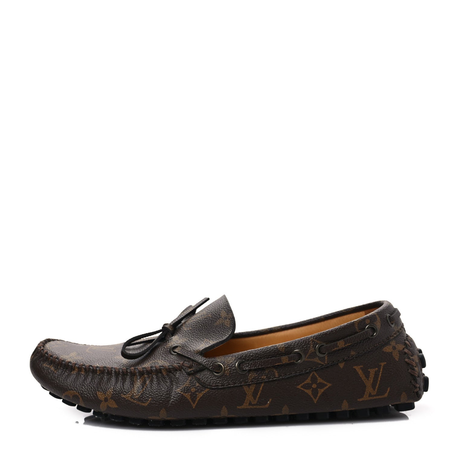 Louis Vuitton Monogram Mens Arizona Car Shoe Moccasin Loafers 8 Macassar 1 of 9