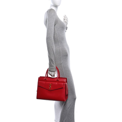 Saint Laurent Grain De Poudre Medium Uptown Tote Rouge Eros 2 of 10