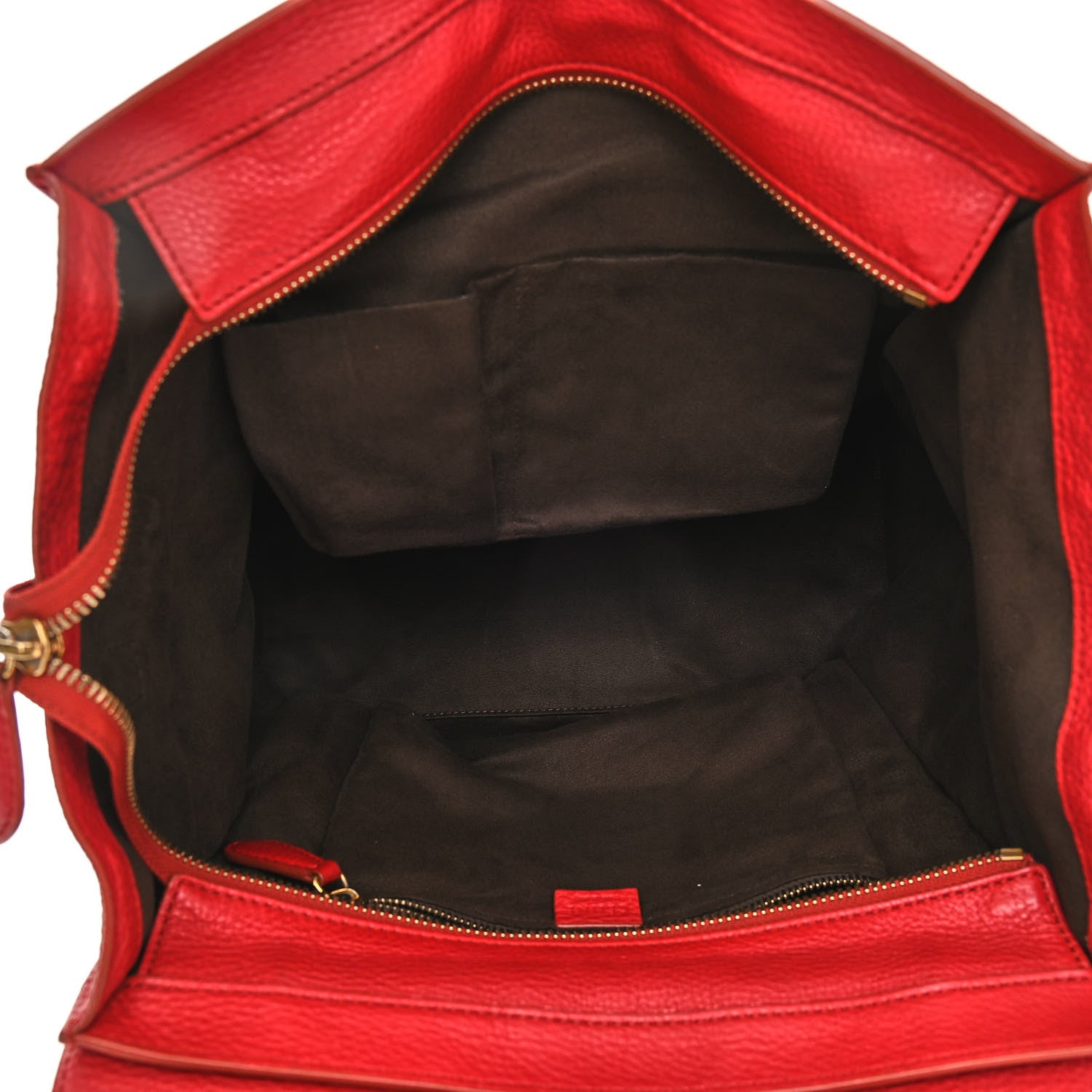 Celine Drummed Calfskin Mini Luggage Coquelicot 4 of 11