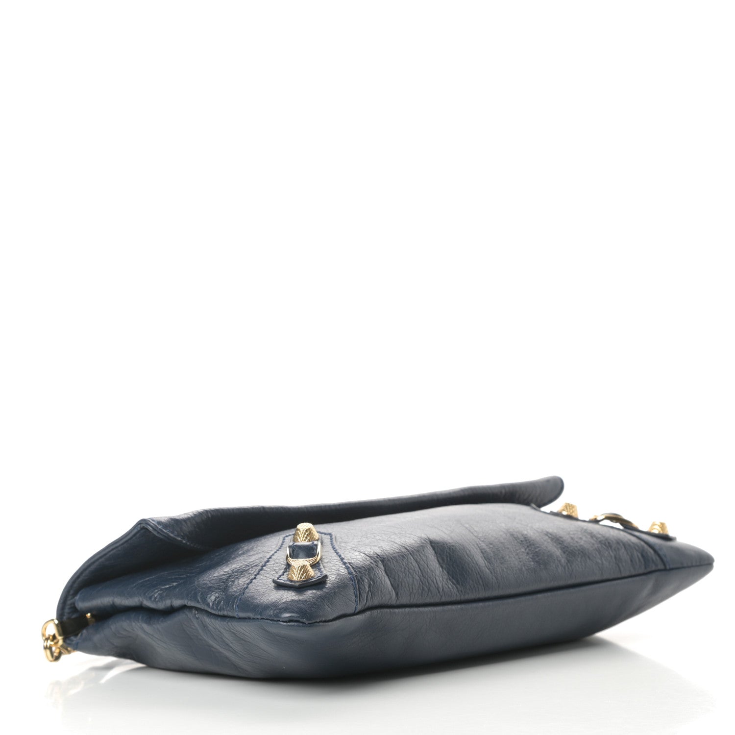 Balenciaga Agneau Giant 12 Gold Hardware Envelope Strap Clutch Bleu Obscur 4 of 10