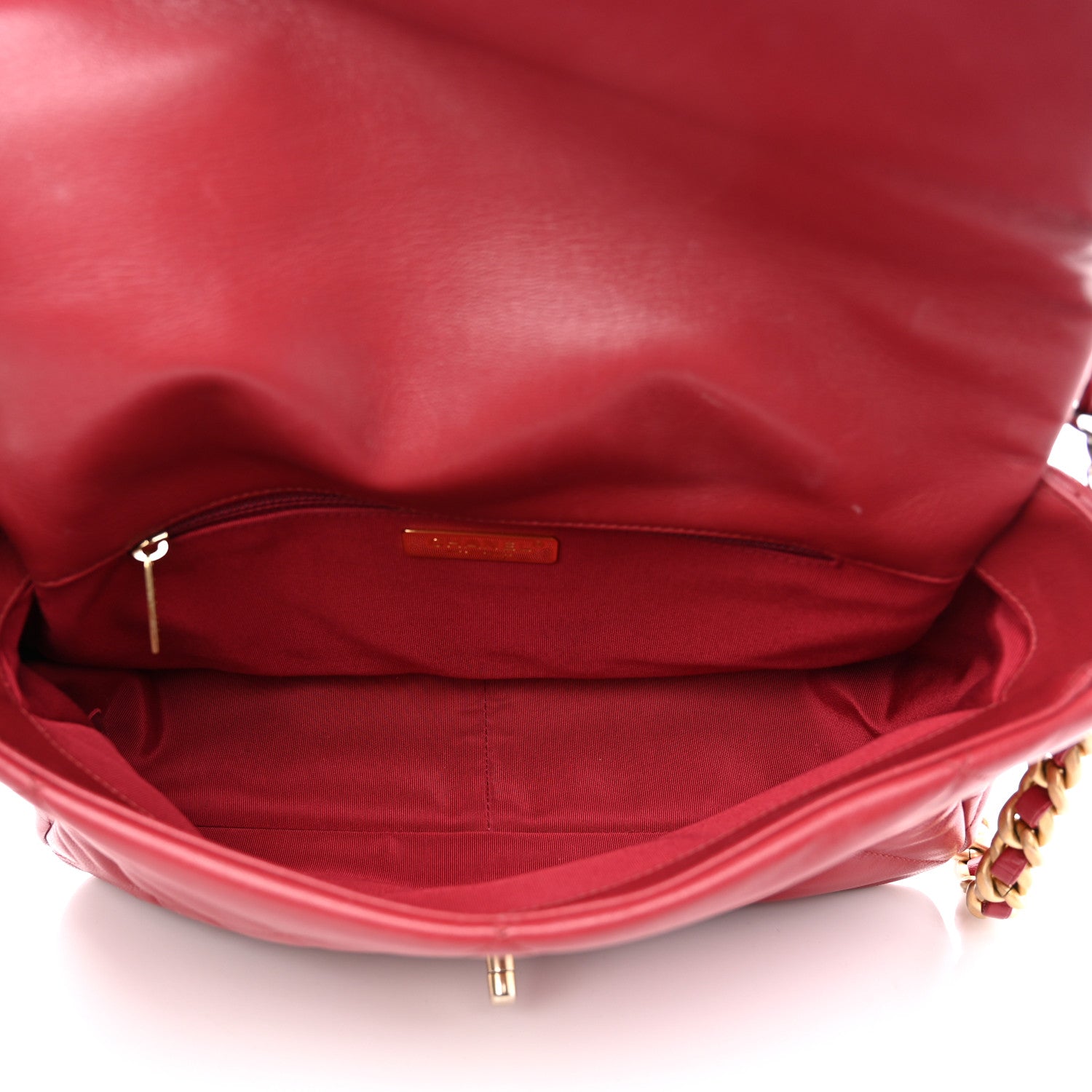 Chanel Goatskin Quilted Large Chanel 19 Flap Red 5 of 8