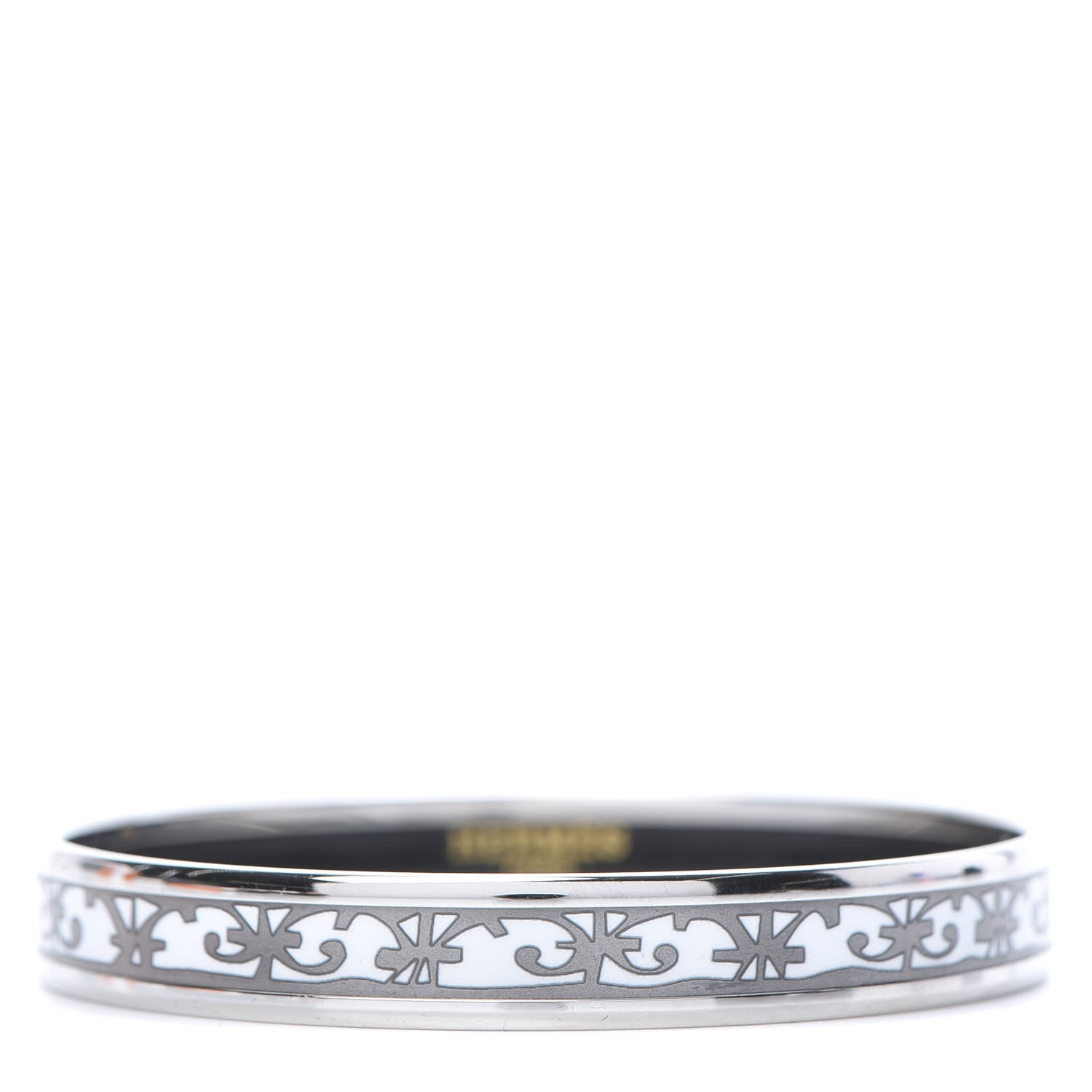 Hermes Enamel Printed Narrow Balcons Du Guadalquivir Bracelet 65 White 1 of 6