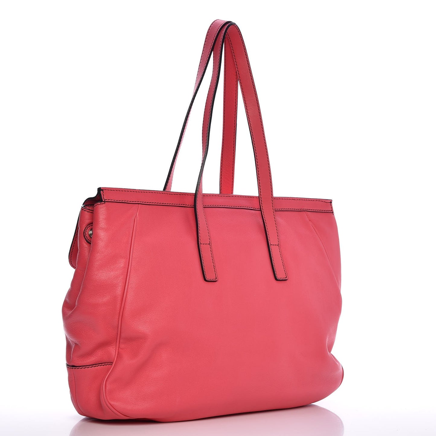 LOEWE Calfskin Embossed Shoulder Shopping Tote Pink