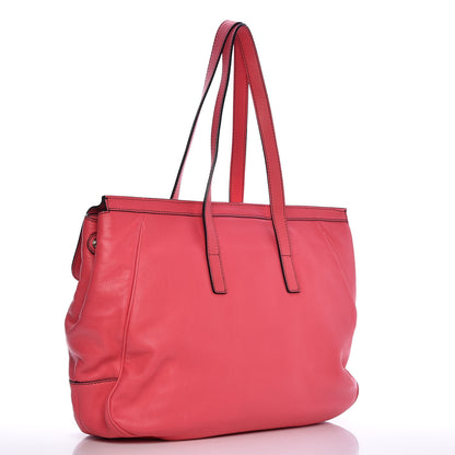 Lanvin LOEWE Calfskin Embossed Shoulder Shopping Tote Pink 3 of 9