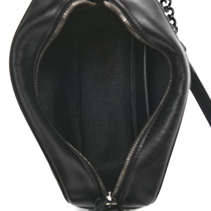 Gucci Calfskin Matelasse Monochrome Small GG Marmont Chain Shoulder Bag Black 4 of 10