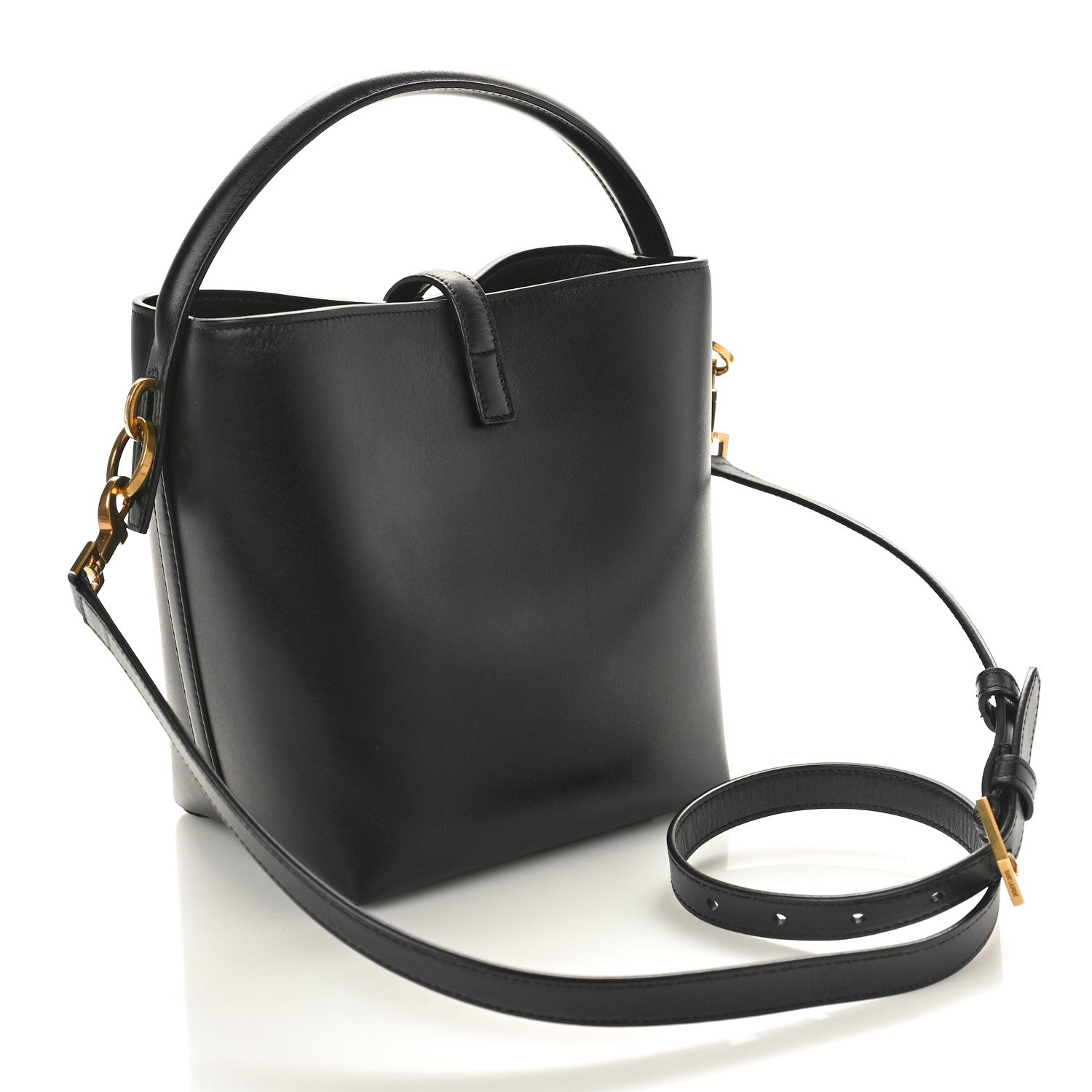 Saint Laurent Shiny Calfskin Le 37 Bucket Bag Black 2 of 10